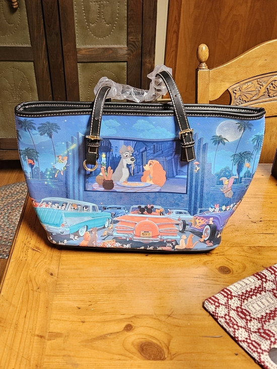 no brand Handbags - Disney Themed Blue Lady and the Tramp Scene Tote Bag